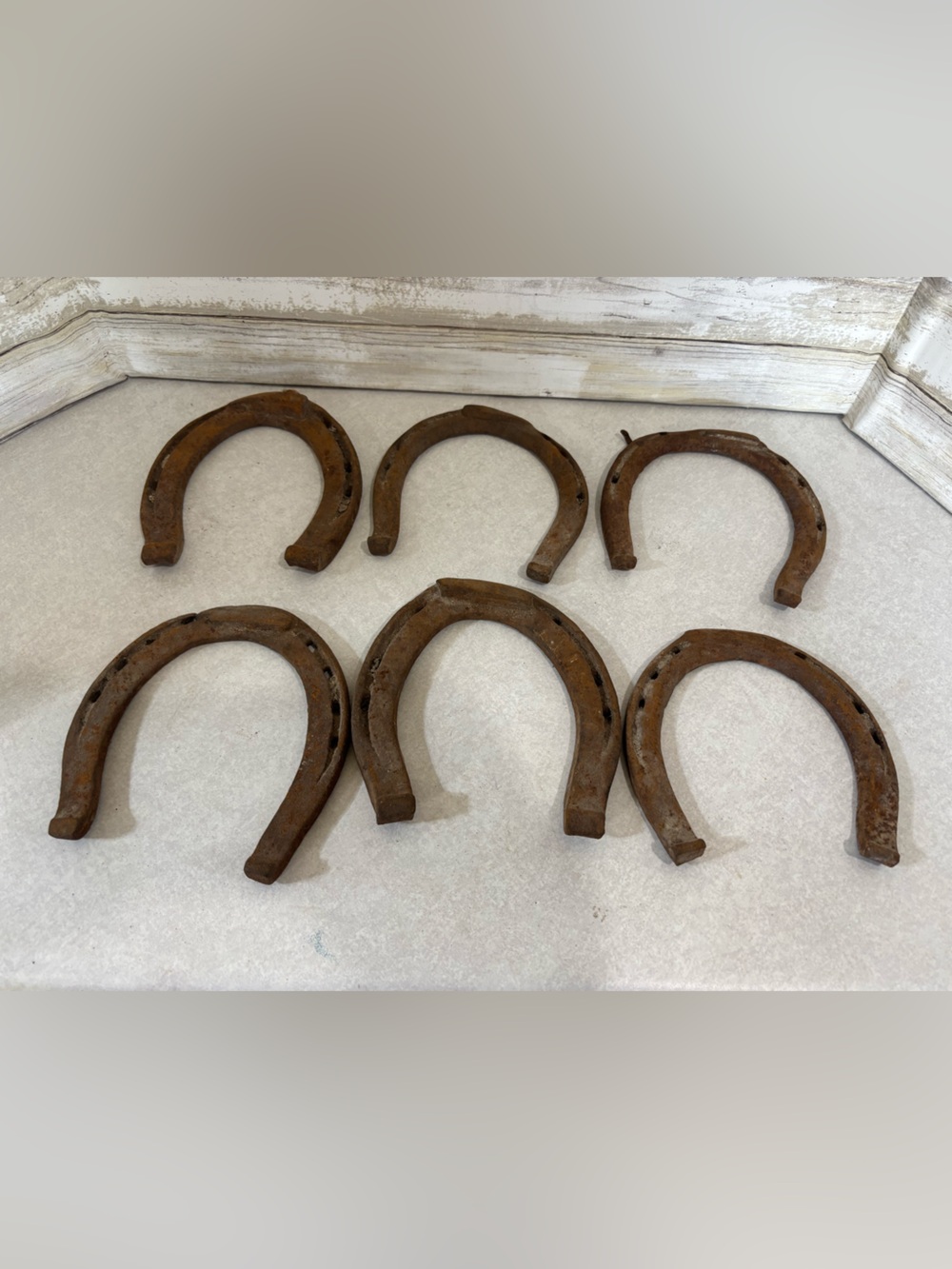 Collection of 6 old rustic horseshoes